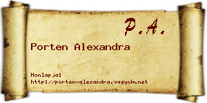 Porten Alexandra névjegykártya
